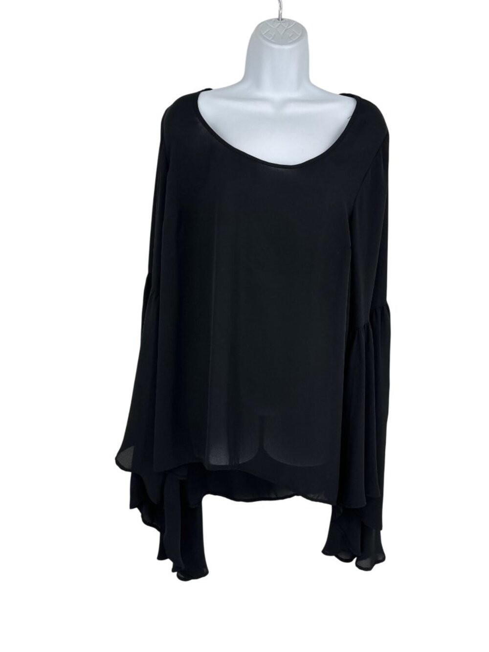 Torrid Black Extreme Bell Sleeve High-Low Blouse Women’s Size 2X